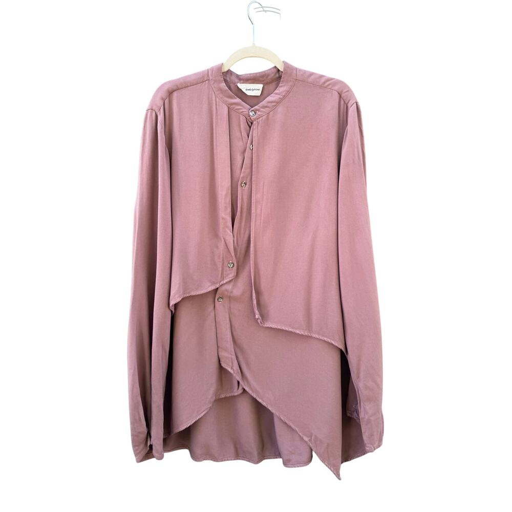 ATELIER DELPHINE Prim Button Up Asymmetrical Blouse Medium M